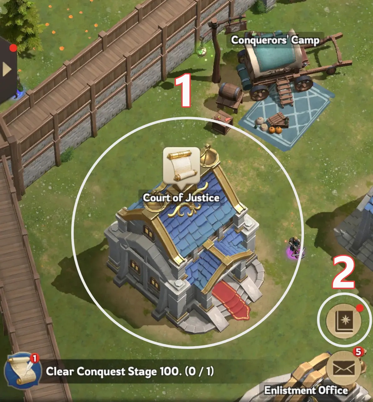 The Court of Justice building in a Lordrush city, where you enact Decrees